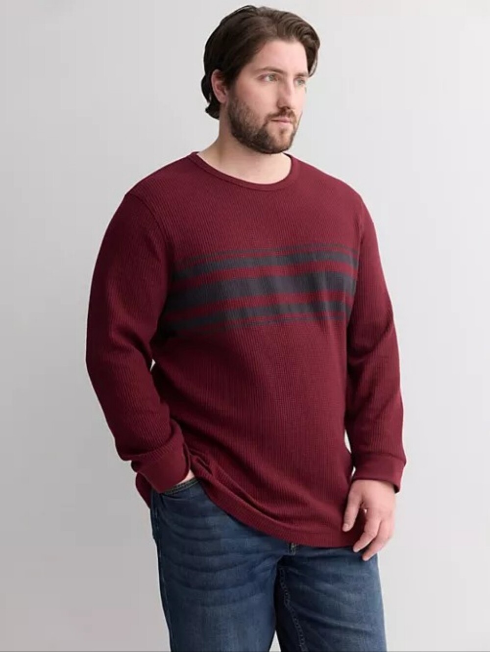 Mens Long Sleeve Waffle Thermal Tee - Size 2XL Red 🆕 Sonoma 🔥